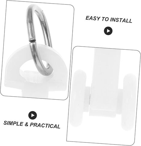 Cabilock 50PCS Silent Shape Curtain Roller Hooks with PE Material and Stainless Steel Connectors Smooth Sliding Track Accessories for Curtain Rails in Saudi Arabia