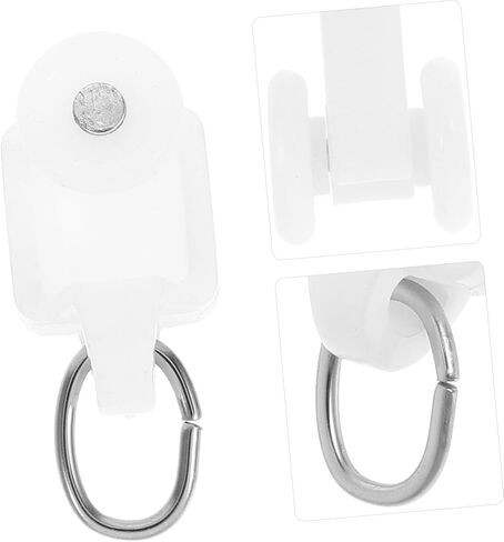 Cabilock 50PCS Silent Shape Curtain Roller Hooks with PE Material and Stainless Steel Connectors Smooth Sliding Track Accessories for Curtain Rails in Saudi Arabia