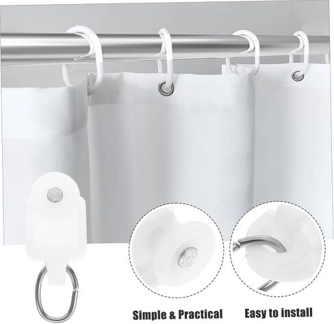 Cabilock 50PCS Silent Shape Curtain Roller Hooks with PE Material and Stainless Steel Connectors Smooth Sliding Track Accessories for Curtain Rails in Saudi Arabia