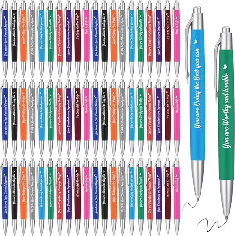 Gueevin 200 Pcs Inspirational Pens Employee Appreciation Gift Black Ballpoint Ink Funny Motivational Thank You Pens Bulk for Office Worker Teacher Women Men(Inspirational Style) in Saudi Arabia