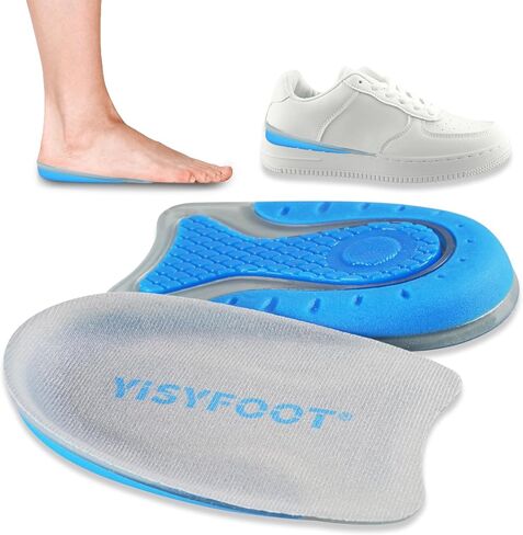 أكواب الكعب لتخفيف آلام الكعب، وسادات الكعب الهلامية لامتصاص الصدمات، وحشوات الأحذية لالتهاب وتر العرقوب، ومهمازات العظام، وراحة النساء والرجال (أزرق، كبير) in Kuwait