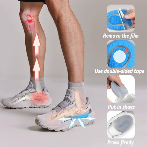 Heel Cups for Heel Pain Relief, Gel Heel Pads for Shock-Absorbing, Shoes Inserts for Achilles Tendonitis, Bone Spurs, Women & Men Comfort (Blue, Large) in Saudi Arabia