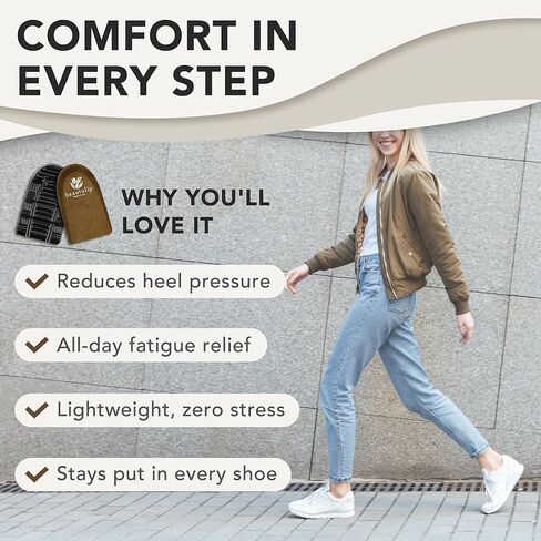 Heel Cups for Heel Pain Relief, 1/2'' Leg Length Discrepency Heel Lift Inserts, Plantar Fasciitis Heel Cushion Inserts (Size M (Women's 4-9 | Men's 5.5-8)) in Saudi Arabia