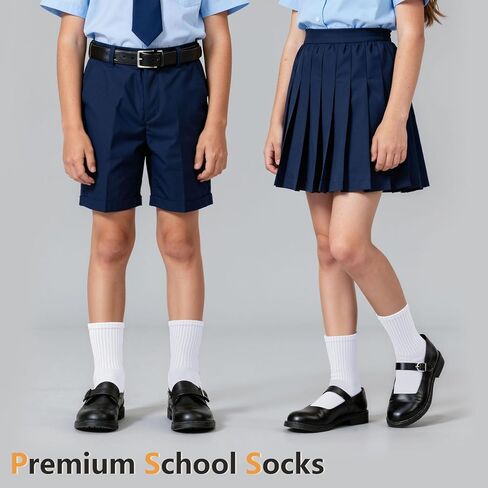6 Pairs Kids Crew Socks Boys Girls Unisex Athletic Classics Cotton School Uniform Striped Socks in Saudi Arabia