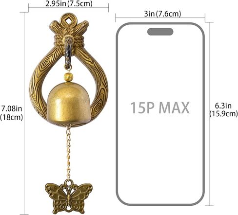 Korean Brass Door Bell with Butterfly Charm – Zen Decor Vintage Door Chime for Home Entrance, Peaceful Sound & Door Chimes When Door Opens in Saudi Arabia