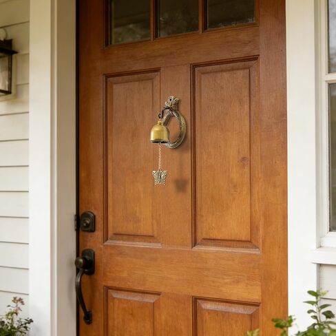 Korean Brass Door Bell with Butterfly Charm – Zen Decor Vintage Door Chime for Home Entrance, Peaceful Sound & Door Chimes When Door Opens in Saudi Arabia