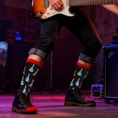 ZAGKOO Funny Music Socks for Men, Women - Rock Guitar, Saxophone, Trombone Novelty Socks - Christmas Music Lovers Gift Ideas in Saudi Arabia