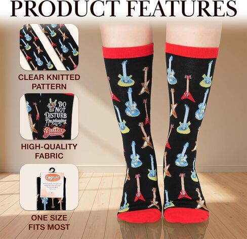 ZAGKOO Funny Music Socks for Men, Women - Rock Guitar, Saxophone, Trombone Novelty Socks - Christmas Music Lovers Gift Ideas in Saudi Arabia
