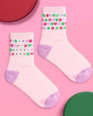 xo, Fetti In My Merry Era Socks | Eras Christmas Gift, Stocking Stuffer, Eras Tour White Elephant, Holiday Accessory in Saudi Arabia