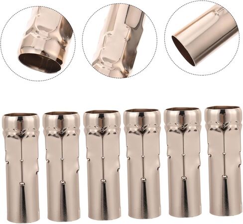 6pcs Chandelier Candle Sleeves Teardrop Design Candelabra Base Covers for European Crystal Lighting Gold Tone Dining Fixture Replacement Accessories in Saudi Arabia