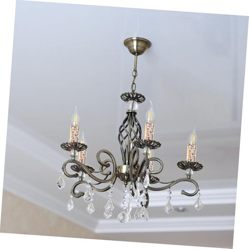 6pcs Chandelier Candle Sleeves Teardrop Design Candelabra Base Covers for European Crystal Lighting Gold Tone Dining Fixture Replacement Accessories in Saudi Arabia