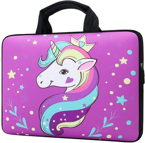 12Inch Laptop Sleeve Carrying Bag Protective Case Neoprene Sleeve Tote Tablet Cover Notebook Briefcase Bag with Handle (Unicorn,12") in Kuwait
