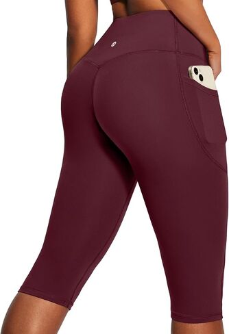 Heathyoga Capri Leggings with Pockets for Women Tummy Control Knee Length Leggings Yoga Pants Women Capri Pants Workout in Saudi Arabia