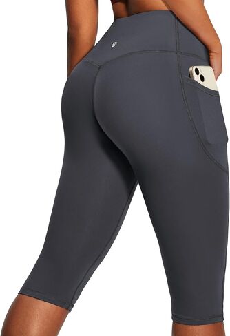 Heathyoga Capri Leggings with Pockets for Women Tummy Control Knee Length Leggings Yoga Pants Women Capri Pants Workout in Saudi Arabia