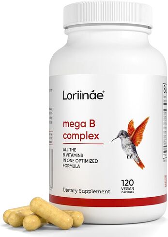 Mega B Complex Vitamin Supplement for Immune Support, Nerve Function & Normal Energy Metabolism, Contains Myo-Inositol & Choline for Antioxidant Support, 120 Vegan Capsules in Saudi Arabia