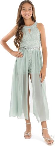 Speechless Girls High Neck Romper Maxi Walk-Through Party Dress in Saudi Arabia