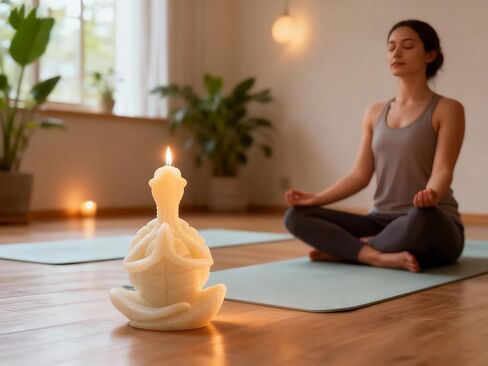 Turtle Yoga Pose Shaped Scented Candle,50G Aroma Soy Wax Decorative Art Candle for Table Photo Prop Birthday,Prefect Gift for Meditation Stress Relief Mood Boosting (Green) in Kuwait