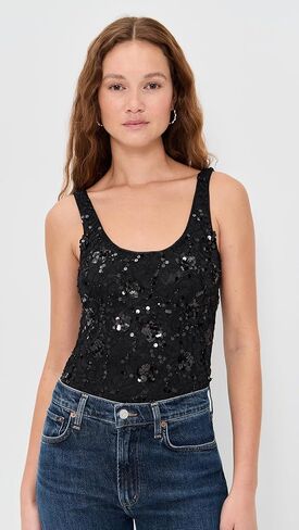 Generation Love Women's Dina Sequin Lace Thong Bodysuit in Saudi Arabia