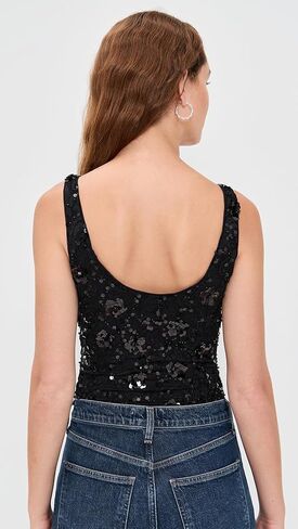 Generation Love Women's Dina Sequin Lace Thong Bodysuit in Saudi Arabia