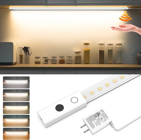 MY BEAUTY LIGHT مشرق سيليكون LED تحت أضواء الخزانة، 3.8ft Plug-in 4000K 950lm أبيض دافئ قابل للتعتيم تحت شريط إضاءة الخزانة مع جهاز تحكم عن بعد RF للمطبخ، تحت المنضدة، غرفة النوم، ديكور الحمام in Saudi Arabia