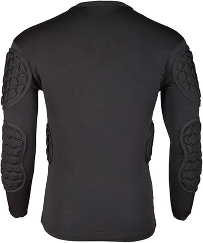 Padded Compression Shirt Football Long Sleeve Black Soccer Goalie Jersey Youth for Paintball Baseball Mens Shirts in Saudi Arabia