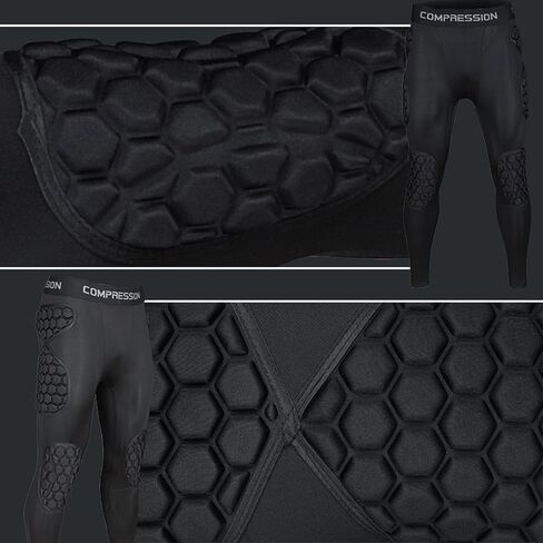 Padded Compression Shirt Football Long Sleeve Black Soccer Goalie Jersey Youth for Paintball Baseball Mens Shirts in Saudi Arabia