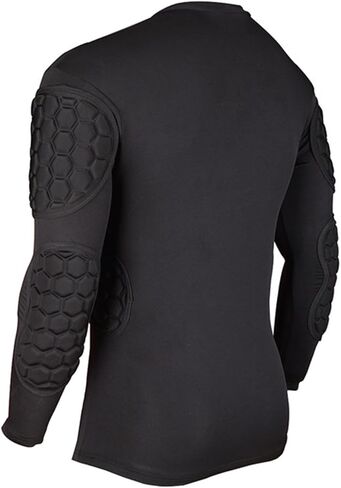 Padded Compression Shirt Football Long Sleeve Black Soccer Goalie Jersey Youth for Paintball Baseball Mens Shirts in Saudi Arabia