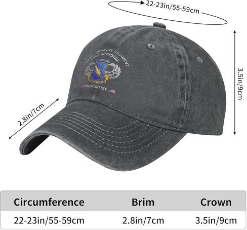 Us 504th Infantry Regiment Airborne Parachutist Badge Stylish Carbon-Colored Water-Resistant Denim Cowboy Hat Outdoor Adventures All Seasons7 in Saudi Arabia