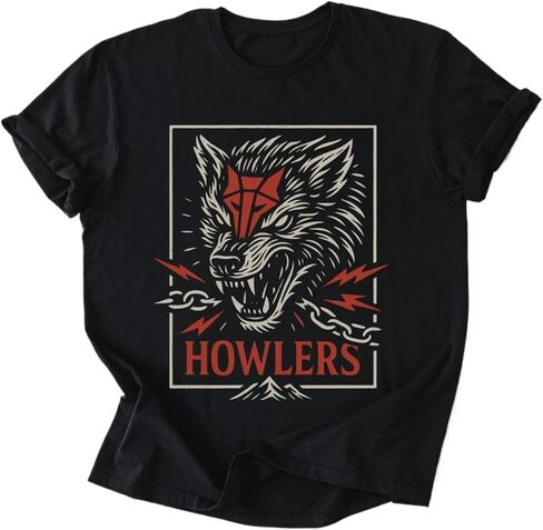 تي شيرت Howlers Wolf - تي شيرت أحمر مستوحى من الخيال العلمي لمحبي الكتب، قميص Darrow & Sevro الجرافيكي in Kuwait