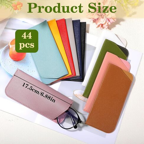 44 PCS Soft Sunglasses Cases Leather Sunglasses Pouch Slim Glasses Case Multicolor Portable Glasse Cases Travel Sunglass Case for Men Women Storing All Kinds of Glasses in Saudi Arabia