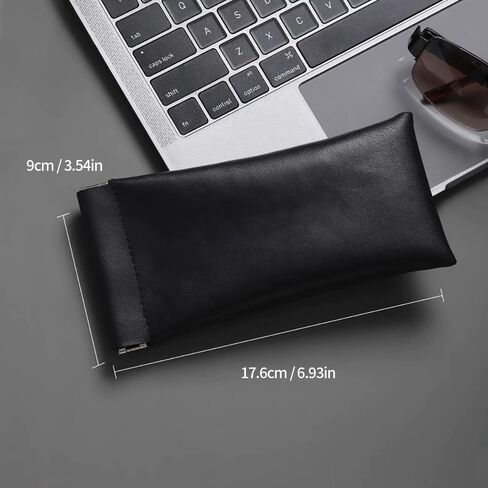 3 Pack Eyeglasses Cases, Soft PU Leather, Portable Sunglasses Pouch, Waterproof, Black in Saudi Arabia