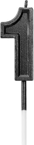 LUTER Black Glitter Happy Birthday Cake Candles Number Candles Number 8 Birthday Candle Cake Topper Decoration for Party Kids Adults (Number 8) in Kuwait