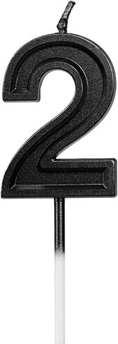 LUTER Black Glitter Happy Birthday Cake Candles Number Candles Number 8 Birthday Candle Cake Topper Decoration for Party Kids Adults (Number 8) in Kuwait