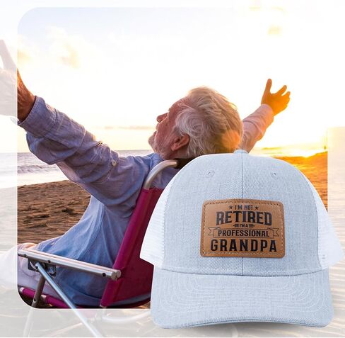 Men Hat Baseball Cap Christmas Fathers Day Birthday, Gifts for Men Trucker Grey Baseball Cap in Saudi Arabia