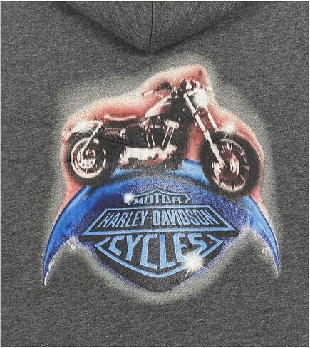 Harley-Davidson Big Boys' Bar & Shield Sherpa Lined Fleece Zip Hoodie, Gray in Saudi Arabia