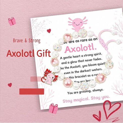 هدايا سوار Axolotl للفتيات، Axolotl Stay Magical You Loved Valentine Christmas Stockings هدايا عيد ميلاد للفتيات والأطفال والابنة in Kuwait
