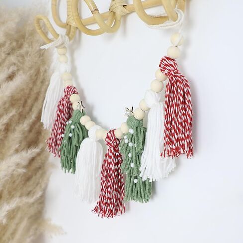 Nordic-Inspired Christmas Bohemian Tree Ornament Tassels Beads, Versatile Wall Decor for Holiday Celebrations Christmas House Decorations in Saudi Arabia