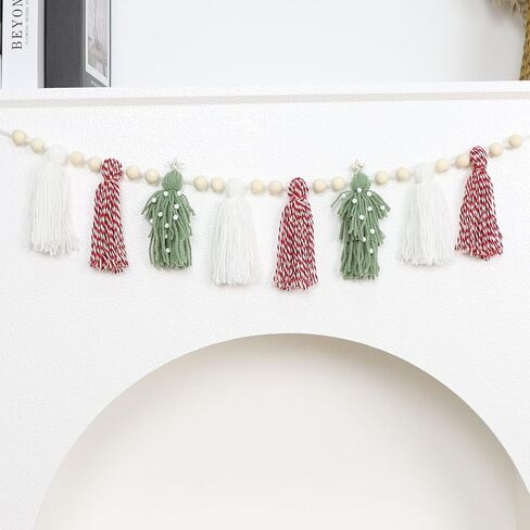 Nordic-Inspired Christmas Bohemian Tree Ornament Tassels Beads, Versatile Wall Decor for Holiday Celebrations Christmas House Decorations in Saudi Arabia