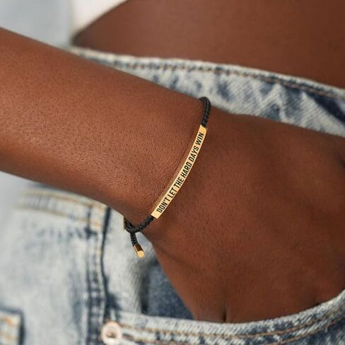 Dont Let The Hard Days Win Bracelet，Motivational Handmade Braided Adjustable Wrap Bracelets Inspirational Gifts for Women Men Best Friend Birthday Christmas Gifts in Saudi Arabia