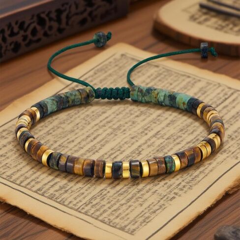 LIU JUN Fck Trump Morse Code Bracelet For Women, Adjustable Natural Tiger Eye African Turquoise Anti Trump Bead Wrap Bracelets With Hidden Message Stackable Funny Gift Jewelry in Saudi Arabia
