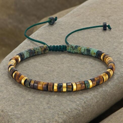 LIU JUN Fck Trump Morse Code Bracelet For Women, Adjustable Natural Tiger Eye African Turquoise Anti Trump Bead Wrap Bracelets With Hidden Message Stackable Funny Gift Jewelry in Saudi Arabia