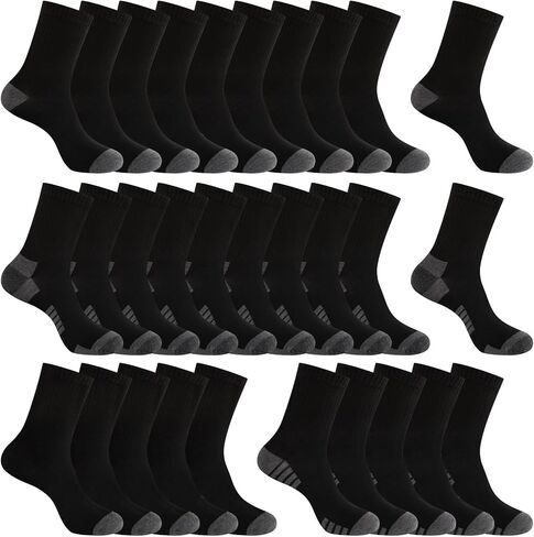 30 Pairs of Thin Crew Socks for Men & Women - Breathable Casual Socks in Bulk Wholesale Value Classical Pack in Saudi Arabia