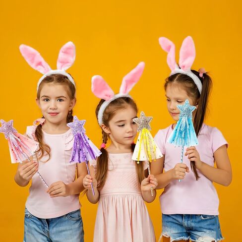 4 قطع من عصا الجنية اللامعة، عصا الأميرة للفتيات الصغيرات، عصا النجمة الملائكية للأميرة، دعائم لعب الأدوار، عصا سحرية لأعياد الميلاد والهالوين وحفلات عيد الميلاد in Kuwait