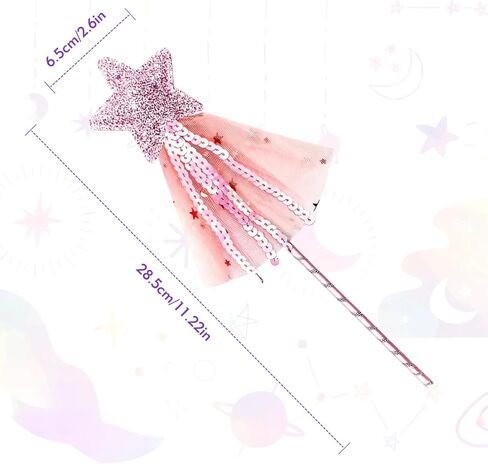 4 قطع من عصا الجنية اللامعة، عصا الأميرة للفتيات الصغيرات، عصا النجمة الملائكية للأميرة، دعائم لعب الأدوار، عصا سحرية لأعياد الميلاد والهالوين وحفلات عيد الميلاد in Kuwait