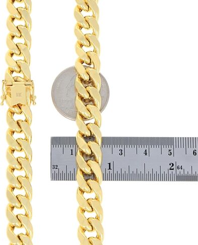Nuragold 10k Real Yellow Gold Miami Cuban Lightweight Link 11mm Chain Bracelet (7"-9") Italian Jewelry for Men in Saudi Arabia