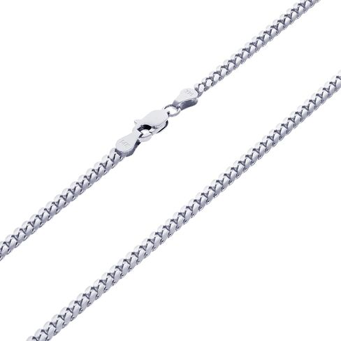 Nuragold 14K Real White Gold Solid Miami Cuban Link 3.5mm Chain Bracelet (7"-9") Italian Jewelry for Men & Women in Saudi Arabia