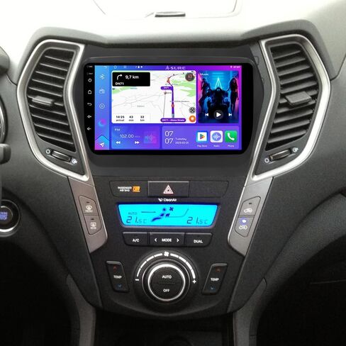 Radio Asure Car Stereo مع Carpaly Android Auto لـ Hyundai Santa Fe 2012-2018،9 بوصة 4Core 2+64GB 1280x800 HD Touchscreen Android 14 Car in Dash GPS Mavigation in Saudi Arabia