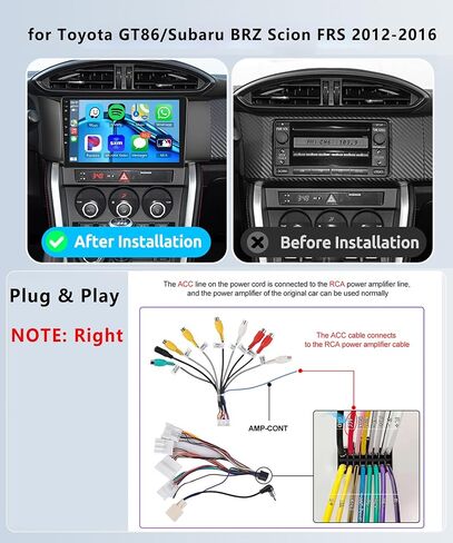 4G+64G لـ Toyota GT86 / Subaru BRZ 2012-2016 ، Rimoody Android 13 Car Stereo Radio Wireless Carplay Andorid Auto Auto 9 '' HD HD Link Link GPS GPS WIFI in Saudi Arabia