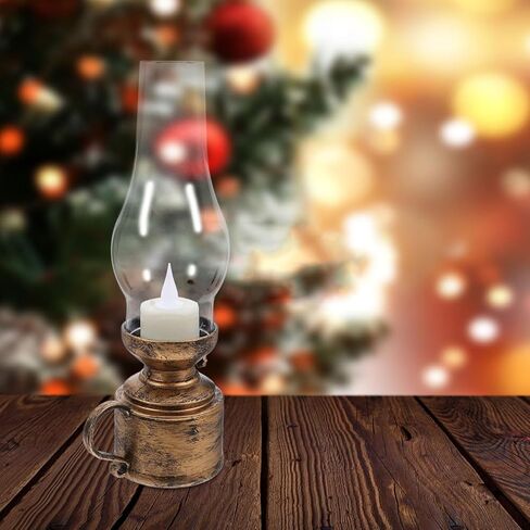 PRETYZOOM قطعتان من مصباح الكيروسين LED العتيق فوانيس شمعة قديمة لديكور المنزل مصباح اللهب الإلكتروني لتزيين سطح الطاولة وإضاءة الطوارئ لغرف المعيشة والحفلات in Kuwait