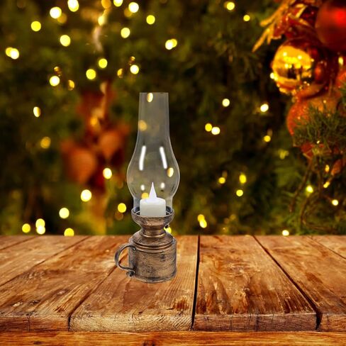 PRETYZOOM قطعتان من مصباح الكيروسين LED العتيق فوانيس شمعة قديمة لديكور المنزل مصباح اللهب الإلكتروني لتزيين سطح الطاولة وإضاءة الطوارئ لغرف المعيشة والحفلات in Kuwait